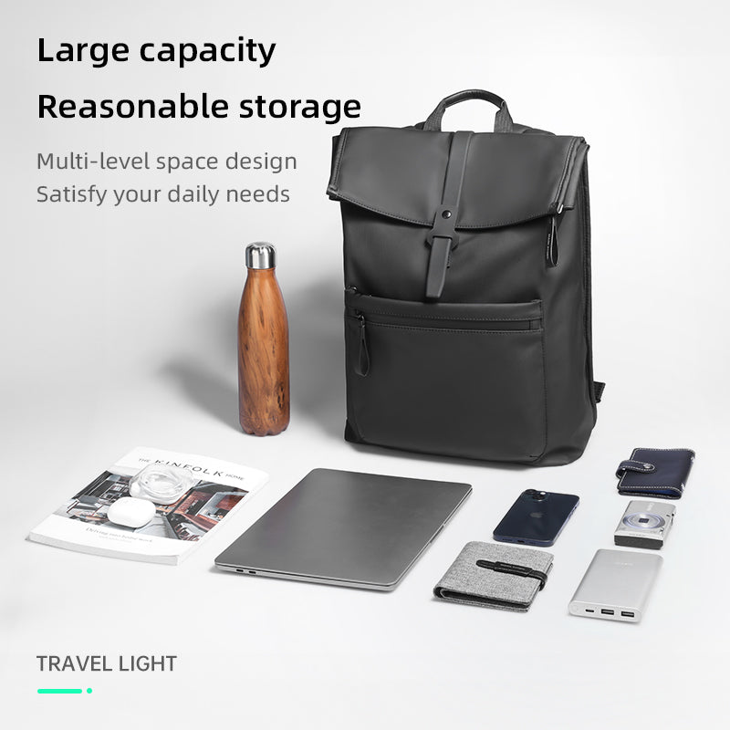 Trendy: Leather Casual Multilayer Storage Backpack