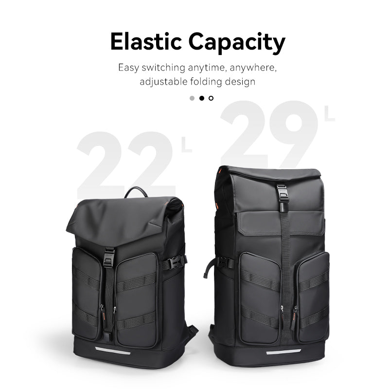 CapaFlex: Expandable Capacity Everyday Backpack 22L to 29L