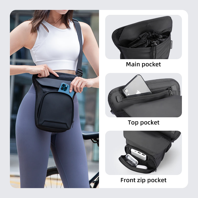 Toolkits: Leather Waterproof Anti-Scratch Multifunctional Adjustable Switching Mode Crossbody Bag