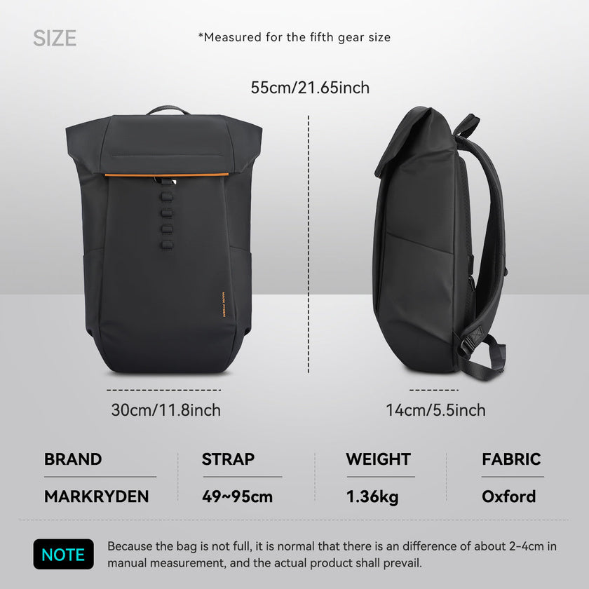 Unique Design: 180° Closure Large Capacity Switchable Multi-functional Backpack 28L