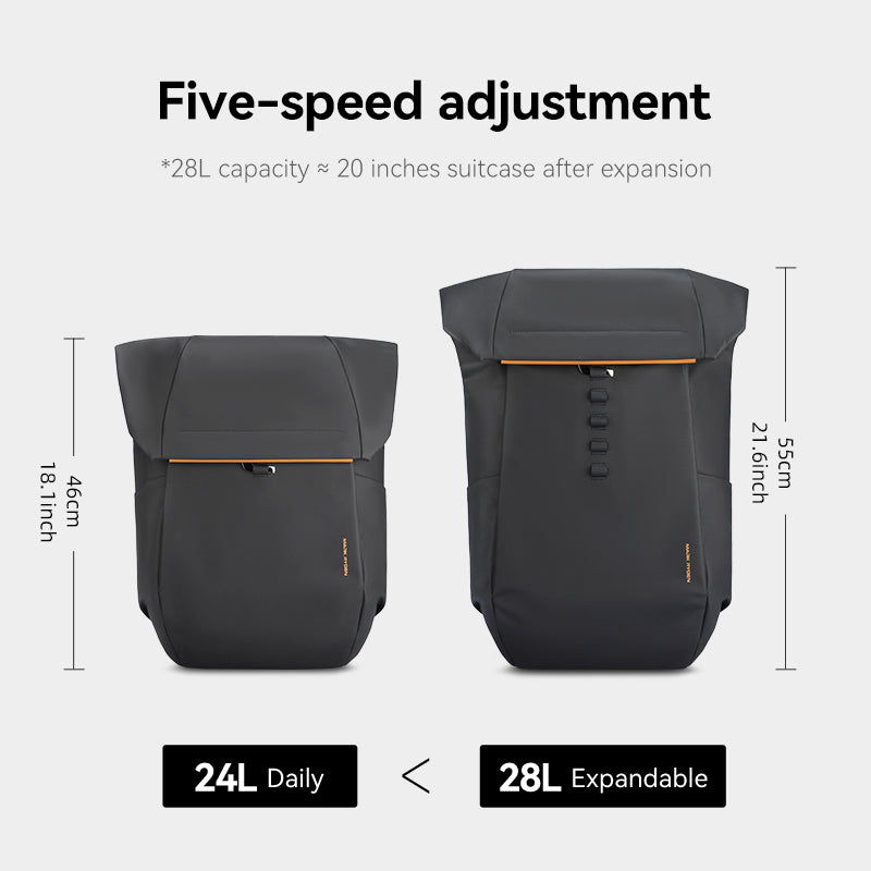 Unique Design: 180° Closure Large Capacity Switchable Multi-functional Backpack 28L